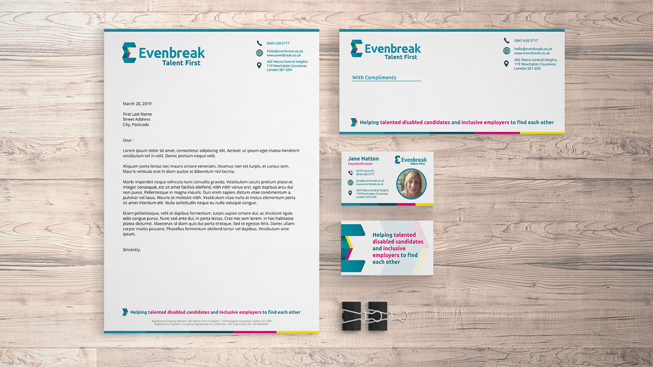 Evenbreak Stationery Design