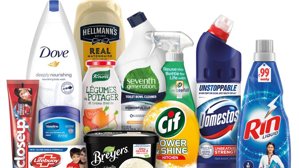 Photo of some of Unilever's sustainable living brands