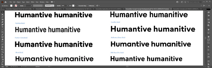 Humanitive typography selection