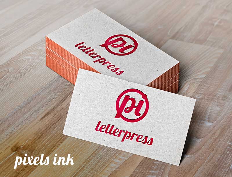 Letterpress Business Card Mockup